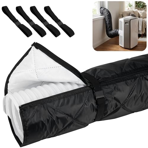 Portable Air Conditioner Hose Cover with Zipper Insulation - 59" Black