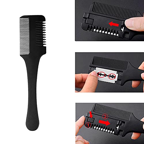 Medsuo Double Sided Hair Thinner Trimmer Razor Comb in Black