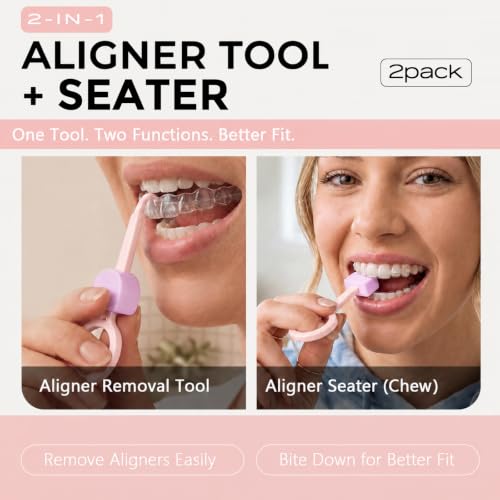 HEMILAB 2-in-1 Aligner Remover Tool and Seater for Invisalign, 2 Pack
