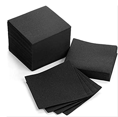 Black Velvet Beverage Napkins - 20 Count, 2-Ply Paper