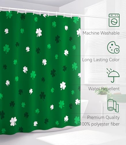 St. Patrick's Day Shamrock Shower Curtain - 72x72 Green Fabric