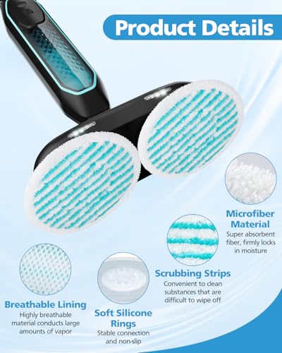 6 Pack Microfiber Mop Pads for PurSteam ScrubMaster - Washable & Reusable