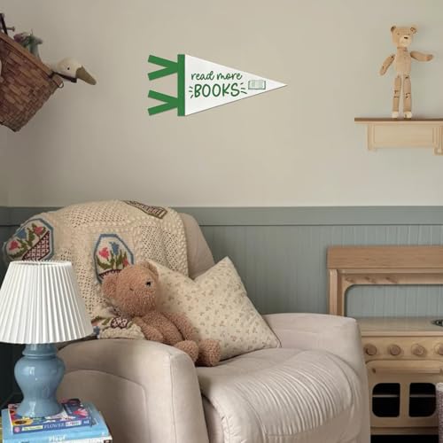 Read More Books Pennant Flag - Kids Room Decor, 8x17 Inch