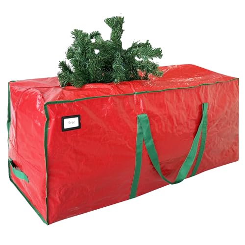 Cosy Family 7.5 ft Christmas Tree Storage Bag - Durable Heavy Duty Red Tote