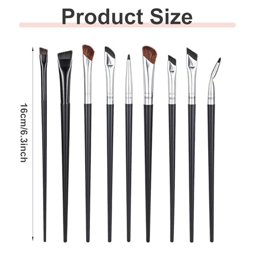 Molain 9Pcs Eyeliner Brush Set, Ultra Thin Angled & Flat Makeup Brushes