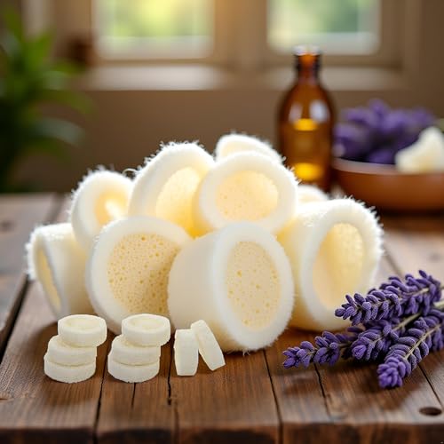 Cauaoa Natural Loofah Slices 10Pcs for Soap Making and Exfoliating Bath Sponge