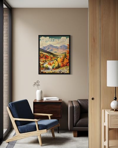 New Hampshire State Landscape Art Print - Colorful Wall Decor