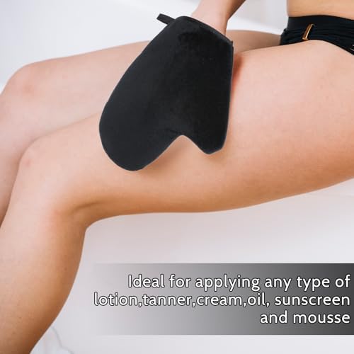 Self Tanning Mitt Set with Back Applicator and Thumb Velvet Mitt