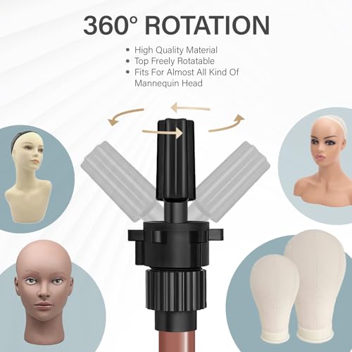 AliLeader 25 Inch Mannequin Head Tripod Stand for Wig Styling and Training