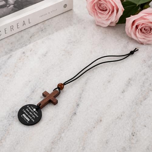 Cross Car Rear View Mirror Charm for Mom - Heartwarming Gift