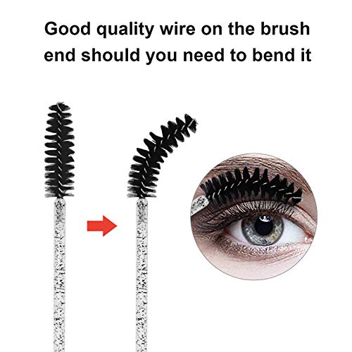 CHEFBEE 100PCS Disposable Eyelash Spoolies & Mascara Wands with Container