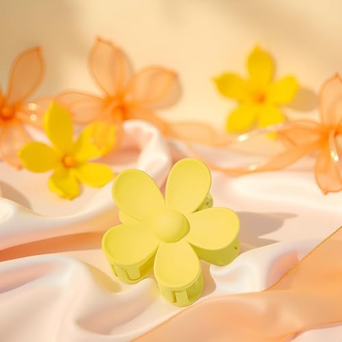 Qemixly Yellow Flower Hair Claw Clips Anti-Scratch Strong Hold Jaw Clips