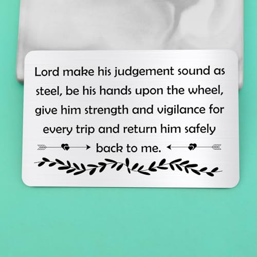 Truck Driver Prayer Card Gift for Husband & Boyfriend - Stainless Steel
