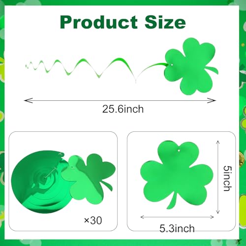 30Pcs Green Swirl Decorations for St. Patrick's Day Party