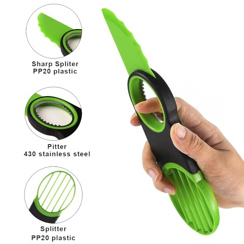 Stainless Steel Avocado Slicer, Corer & Paring Knife Set - 3-in-1 Kitchen Tool