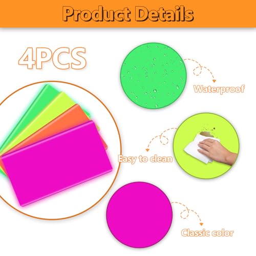 Fluorescent Neon Table Cloths - 4 Pack 51x86