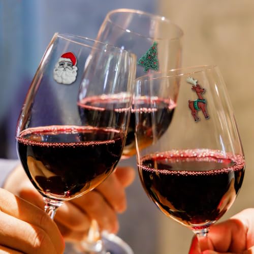 Christmas Magnetic Wine Glass Charms - Santa Set of 6 | Simply Charmed
