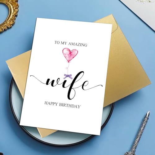 Elegant Birthday Card for Wife - Cute & Heartfelt Design