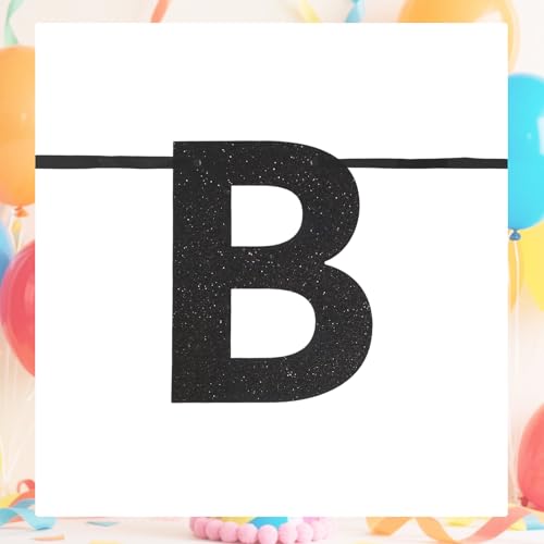 Bruh Birthday Baddie Banner - Black Glitter Party Decoration