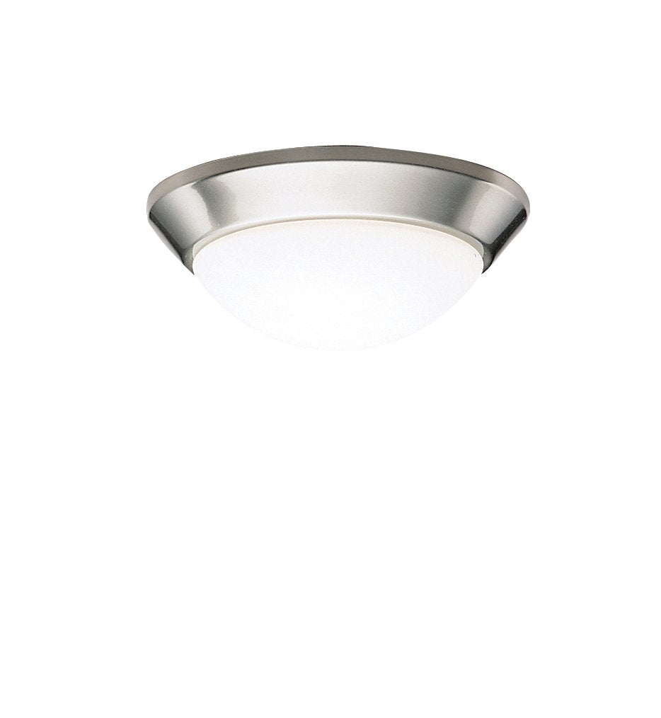 Kichler 8880NI Flush Mount Ceiling Lighting Round, Brushed Nickel 1-Light (10" W x 4.25" H) 75 Watts