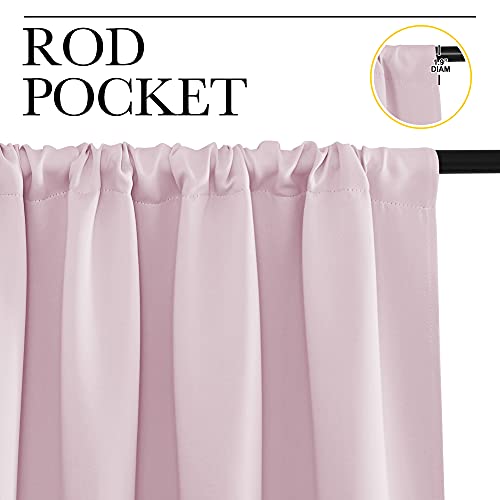 NICETOWN Baby Pink Blackout Curtains - 29x30 Inches, Room Darkening Drapes