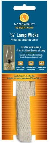 Lamplight 5/8" Flat Cotton Oil Lamp Wick 3-Pack for Even Burn