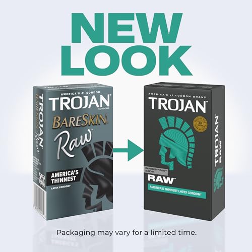 Trojan Raw Latex Thin Condoms 24 Count Pack of 2 - America’s Thinnest, Sensitive Lubricated