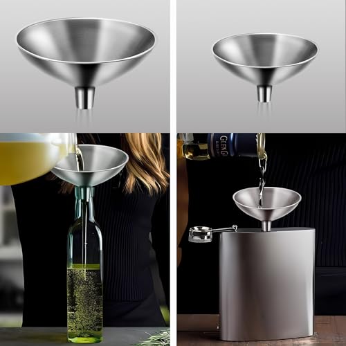Serinar Mini Stainless Steel Funnel Set - 2 Piece for Kitchen & Flask