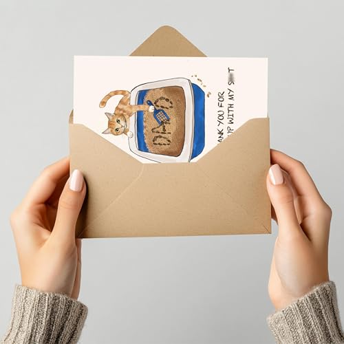 Funny Cat Dad Greeting Card with Envelope and Sticker 4x6