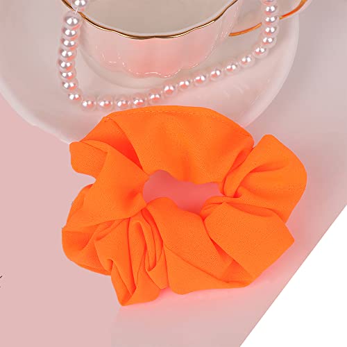 Leadigol 8 Pack Neon Hair Scrunchies Elastic Chiffon Hair Ties