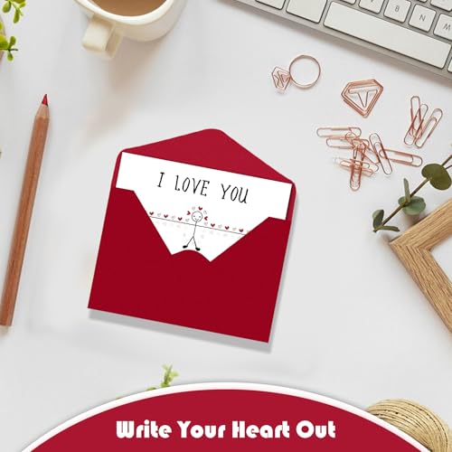 Funny I Love You This Much Greeting Card with Red Envelope