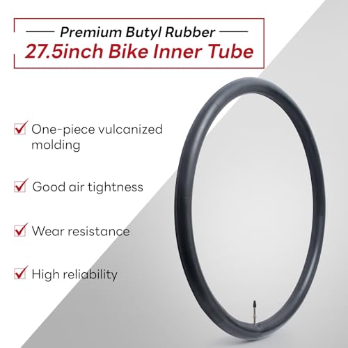 27.5x2.125/2.20/2.25/2.30/2.35/2.40 Inch Bike Tube 27.5" Replacement Bicycle Inner Tube (Single) Reliable 27.5 x 2.125-2.40 Bike Inner Tube FV48 Presta Valve for City/Road/Mountain Cycling Scenarios