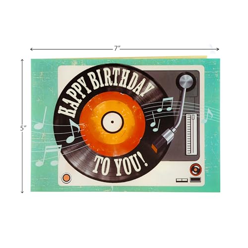 POPWOW 3D Record Player Birthday Pop Up Card - Music Lover Greeting Card
