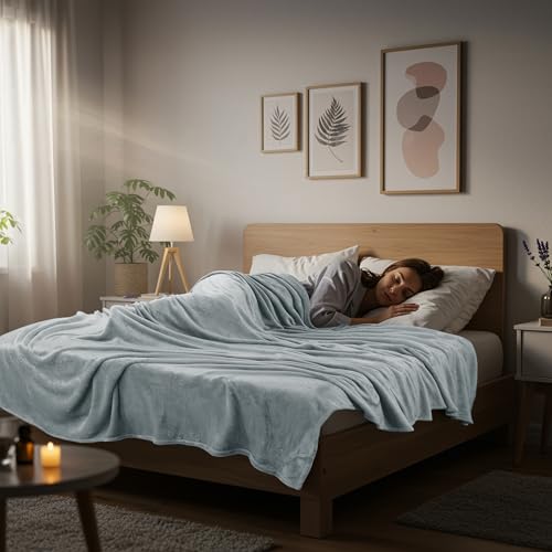 Utopia Bedding Queen Size Fleece Blanket - Ash Grey, 90x90 Inch