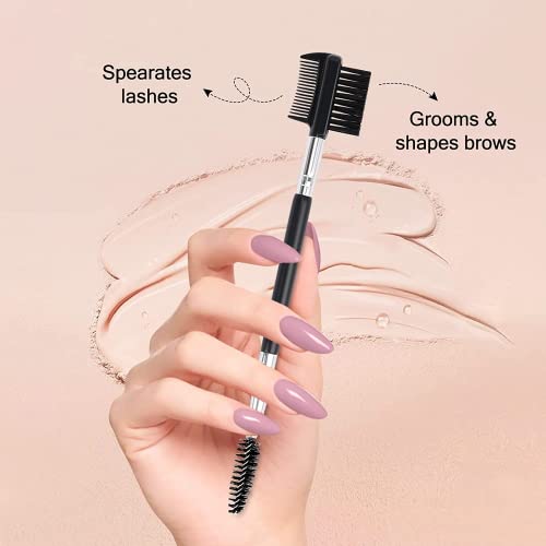 MUIIGOOD 3-in-1 Eyebrow Brush and Eyelash Comb Grooming Tool - 2 Pack
