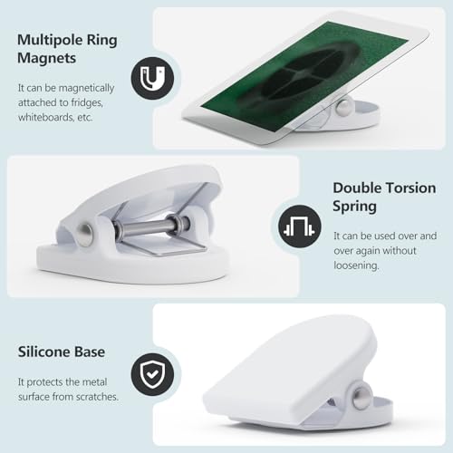 Smart&Cool Multicolored Magnetic Clips 8 Pack with Silicone-Coated Base - Anti-Scratch Heavy Duty Office & Kitchen Organizer