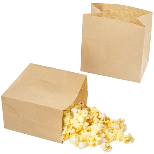 Likpikin Small Brown Kraft Paper Bags - 50 Pack Greaseproof Snack Wrappers