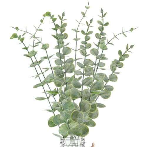 10pcs Artificial Eucalyptus Stems, 14.5in Realistic Fake Greenery Branches