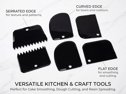 6-Piece Cake Decorating Scraper Set - Durable Plastic Icing Tools