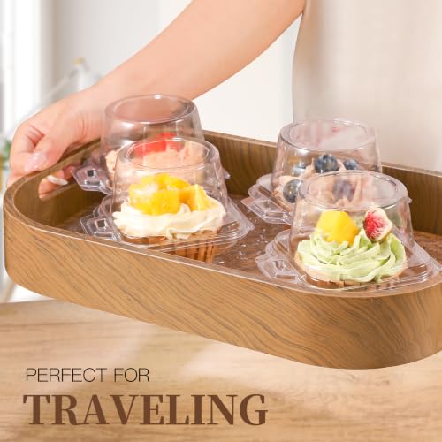 50-Pack Individual Cupcake Containers with Clear Dome Lids
