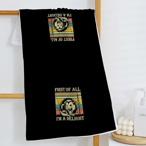 FITIE Opossum Gifts Funny Kitchen Towel - First of All I'm A Delight - Color 1, 16x24 Inches