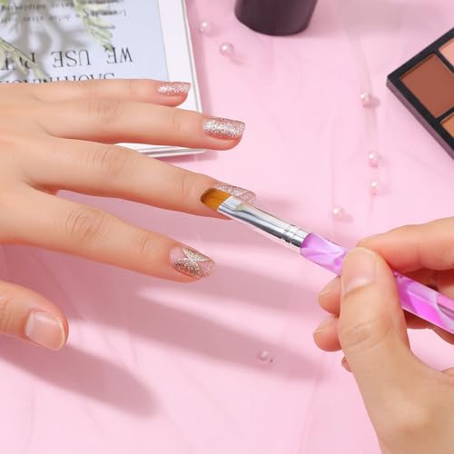 Larrel Double Ended Nail Art Brush and Dotting Tool Set - 2 Pcs Purple
