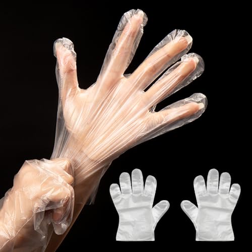 400 Count Disposable Plastic Gloves - Food Safe, Latex-Free & Powder-Free