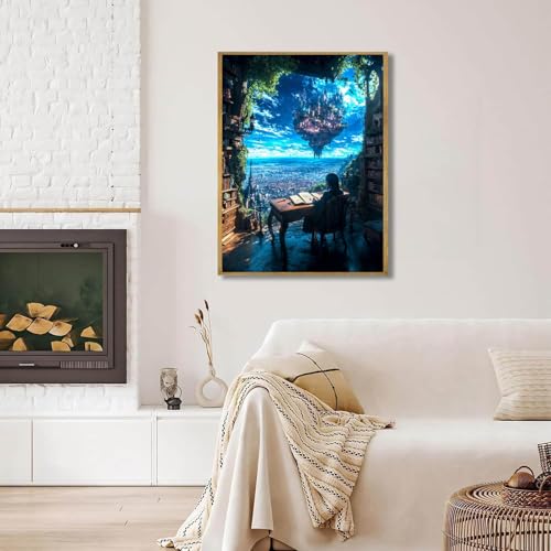 5D Diamond Painting Kit - Sky Castle Design, 12x16-inch Canvas