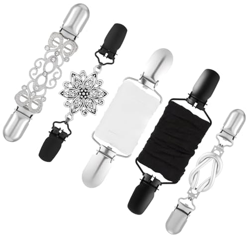 Style C Vintage Waist Cincher & Shirt Clip Set - 5 Pcs Retro Cinch Clips for Sweater, Shawl, Cardigan