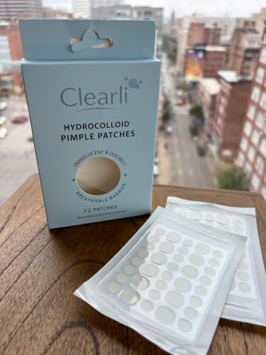 Clearli Hydrocolloid Acne Patches - Invisible Pimple Spot Treatment, 72 Count
