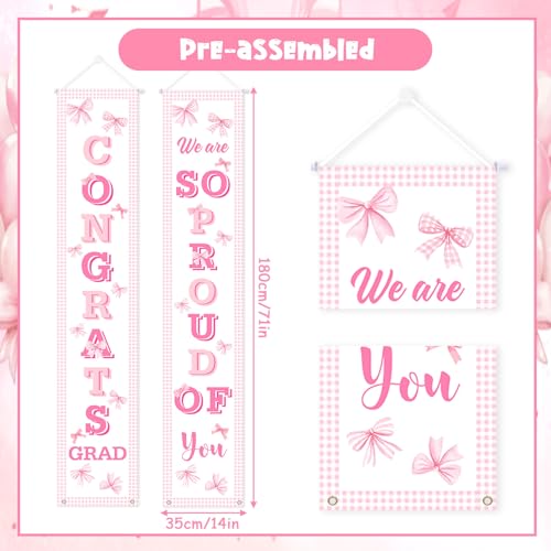 Pink Graduation Banner for Class of 2026 – Congrats Grad Decoration