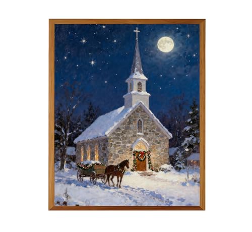 Vintage Christmas Wall Art Print - Rustic 8x10 Santa Painting