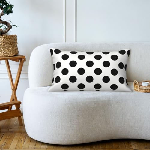 Polka Dot Throw Pillow Covers 12x20 Inch Set of 2, Modern Farmhouse Decor