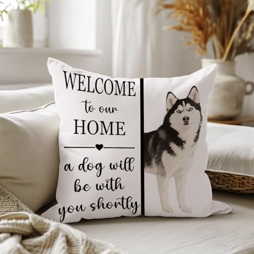Siberian Husky Throw Pillow Cover - Soft Flannel 18x18